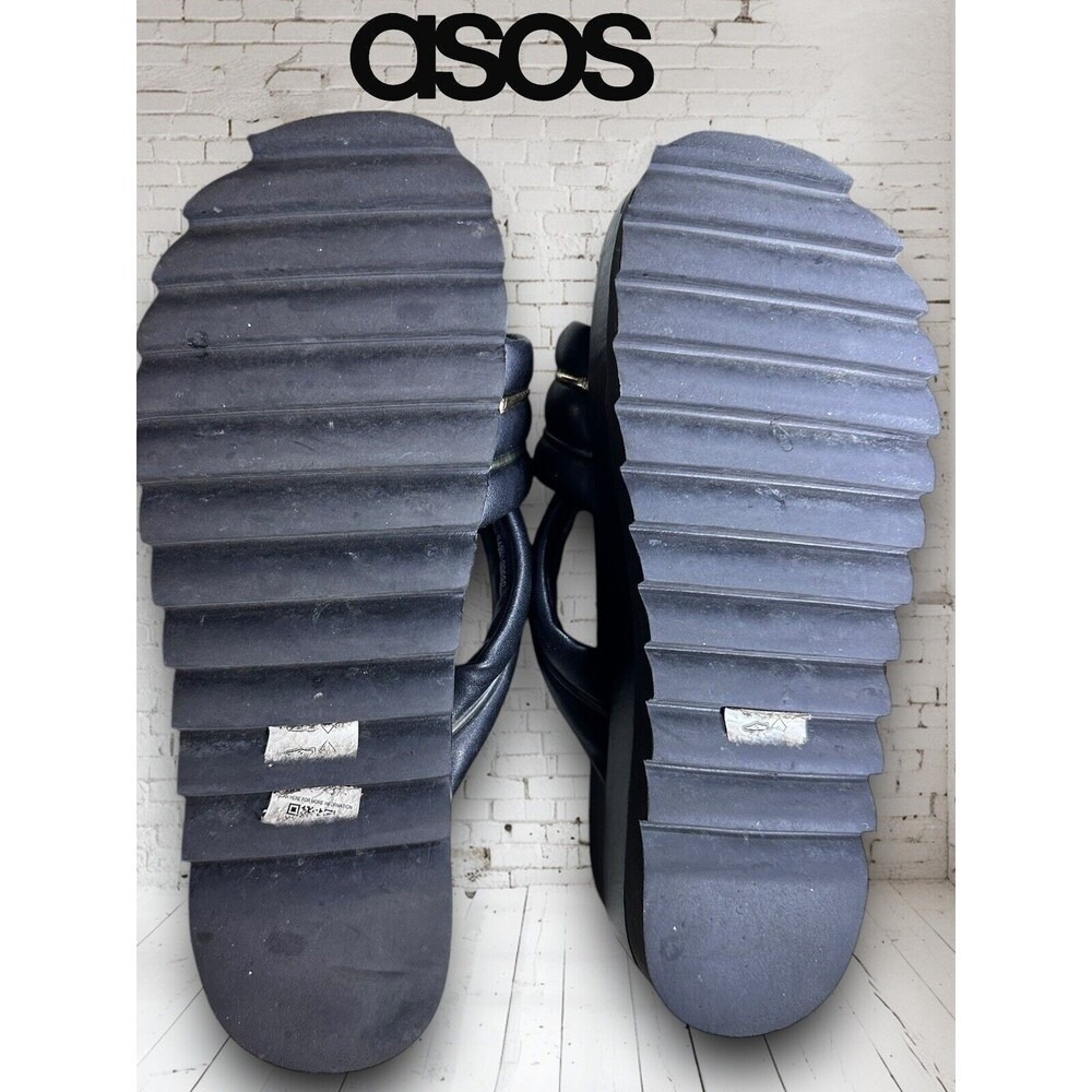 ASOS Sz 9 Thea Padded Platform Mules in Black. Padded Slide Sandals.womens - Picture 11 of 12
